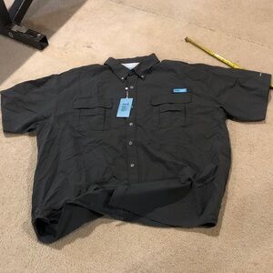 Men's Slate Grey Short Sleeve fishing sport Shirt nylon w net lining comfy airy